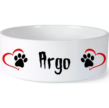 Miska pro psa Miska pro psa se jménem Argo (Keramická miska na krmivo pro psy)