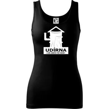 Dámské tričko Udírna je můj domeček pro panenky - Dámské tílko - M ( Černá )