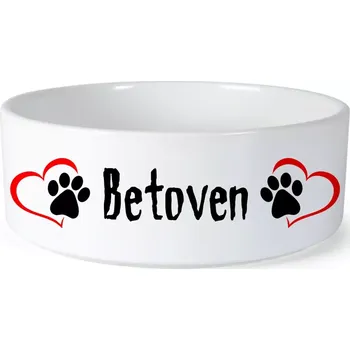 Miska pro psa Miska pro psa se jménem Betoven (Keramická miska na krmivo pro psy)