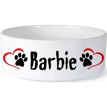 Miska pro psa Miska pro psa se jménem Barbie (Keramická miska na krmivo pro psy)