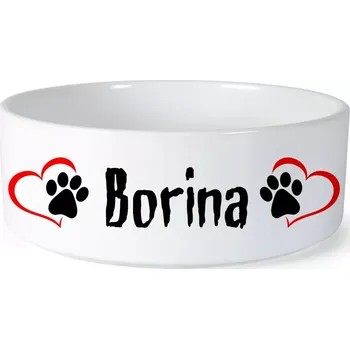 Miska pro psa Miska pro psa se jménem Borina (Keramická miska na krmivo pro psy)