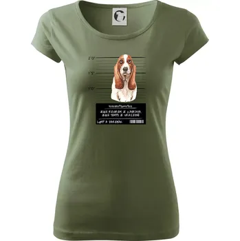 Dámské tričko Baset - lump a darebák - Dámské triko Pure - XS ( Khaki )