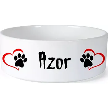 Miska pro psa Miska pro psa se jménem Azor (Keramická miska na krmivo pro psy)