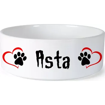 Miska pro psa Miska pro psa se jménem Asta (Keramická miska na krmivo pro psy)
