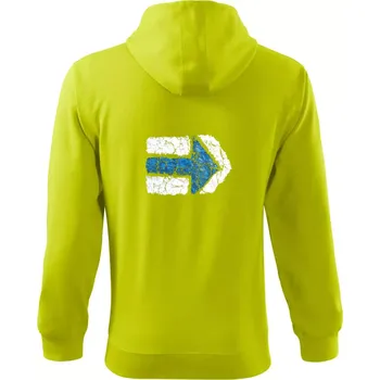 Pánská mikina Párová turistická značka modrá - Mikina s kapucí na zip trendy zipper - L ( Limetková )