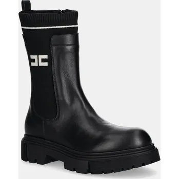 Chlapecké tenisky Dětské kožené kotníkové boty Elisabetta Franchi černá barva, F4A5-E0424 F4A5.E0424 99X, EUR 35