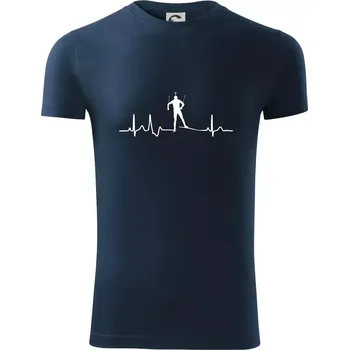 Pánské tričko EKG biatlon - Viper FIT - Pánské zůžené tričko - S ( Námořní modrá (velmi tmavá - téměř černá) )