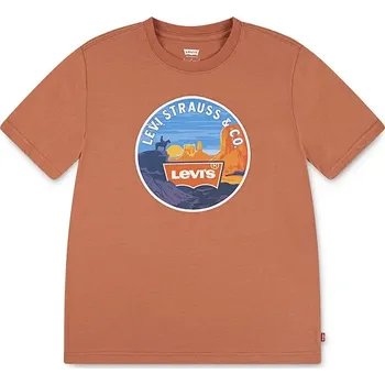 Dětské tričko Levi's DESERT TRAIL TEE oranžová barva, s potiskem, 9EN993 22X, vel. 152