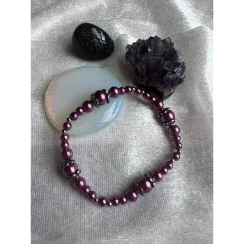 Náramek Alada beauty Perličkový náramek Princess stříbrná + fialovorůžová