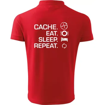 Pánská košile Eat sleep repeat Cache - Polokošile pánská Pique Polo 203 - L ( Červená )
