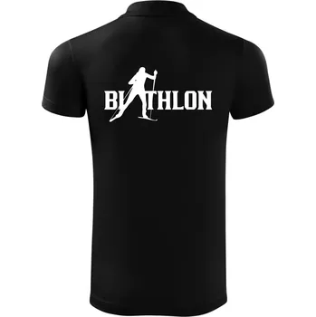 Pánská košile Biathlon nápis - Polokošile Victory sportovní (dresovina) - XL ( Černá )