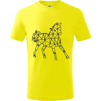 Chlapecké tričko Geometrie - kůň jednobarevná - Tričko dětské bavlněné - 98 cm / 2 roky ( Citrónová )
