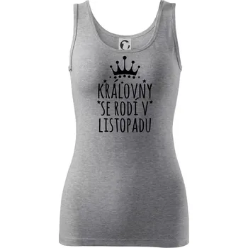 Dámské tričko Královny se rodí v listopadu - Dámské tílko - XL ( Tmavě šedý melír )