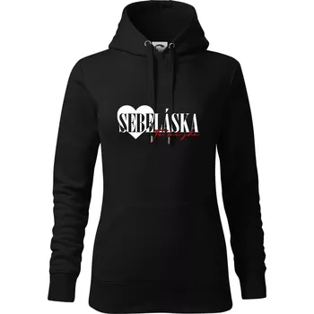 Dámská mikina Sebeláska ta mi jde - Mikina dámská Cape s kapucí - XS ( Černá )