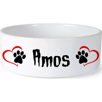 Miska pro psa Miska pro psa se jménem Amos (Keramická miska na krmivo pro psy)