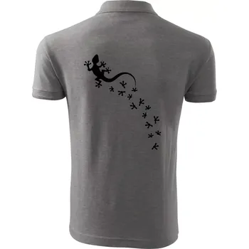 Pánská košile Geocaching Gekoni - Polokošile pánská Pique Polo 203 - 4XL ( Tmavě šedý melír )