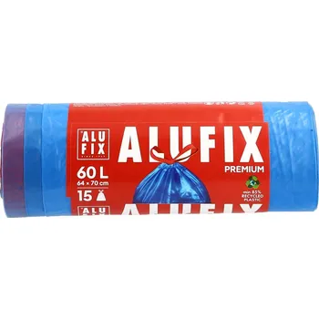 Pytle na odpadky Alufix Premium odpadkové pytle na roli zatahovací 64x70 cm , objem 60 litrů, 15 ks