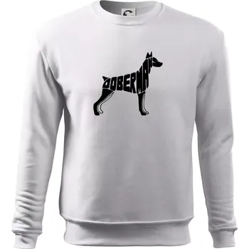 Pánská mikina Dobrmans - nápis v tělě - Mikina Essential pánská - M ( Bílá )