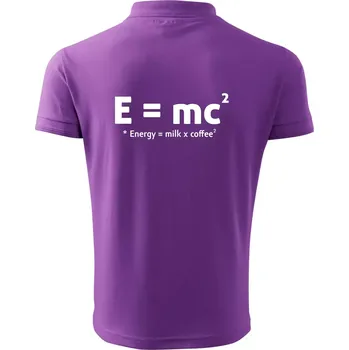 Pánská košile e = mc2 - coffee milk - Polokošile pánská Pique Polo 203 - 5XL ( Fialová )