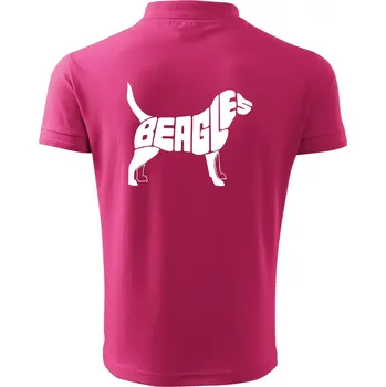 Pánská košile Bígl - nápis v těle - Polokošile pánská Pique Polo 203 - 2XL ( Purpurová )