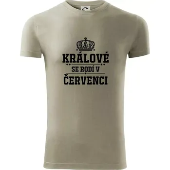 Pánské oblečení Králové se rodí v červenci - Viper FIT - Pánské zůžené tričko - 3XL ( Light khaki )