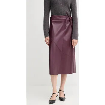 Dámská sukně Sukně OUI vínová barva, midi, áčková, 94517 93X, vel. 36