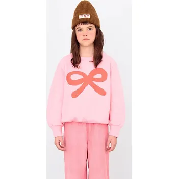 Chlapecká mikina Dětská bavlněná mikina Tinycottons WORM GRAPHIC SWEATSHIRT AW25.293 růžová 30X, vel. 116