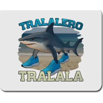Žertovný předmět Tralalero Tralala - Italian Brainrot - žralok s botama - podložka pod myš- Tričkový.cz