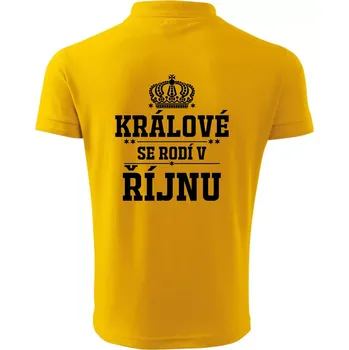 Pánská košile Králové se rodí v řijnu - Polokošile pánská Pique Polo 203 - S ( Žlutá )