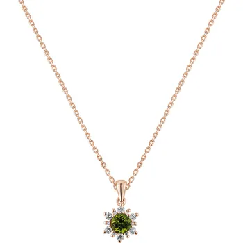 Náhrdelník Přívěsek s diamanty a peridotem Fancy Fairytale