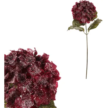 Hortenzie - umělá řezaná, fialová, jemně ojíněná - NL0211 PUR