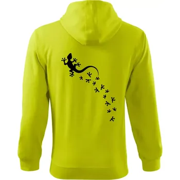 Pánská mikina Geocaching Gekoni - Mikina s kapucí na zip trendy zipper - S ( Limetková )
