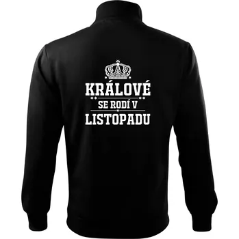 Pánská mikina Králové se rodí v listopadu - Mikina bez kapuce Adventure - M ( Černá )