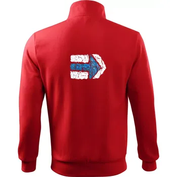 Pánská mikina Párová turistická značka modrá - Mikina bez kapuce Adventure - M ( Červená )