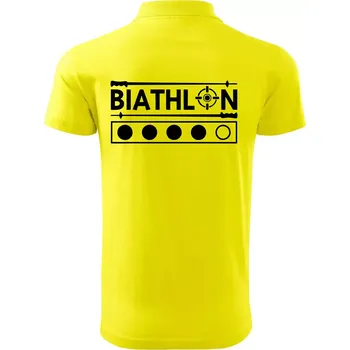 Pánská košile Biathlon terč a hůlky - Polokošile pánská Pique Polo 203 - 5XL ( Citrónová )