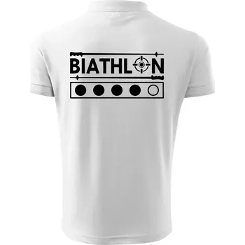 Pánská košile Biathlon terč a hůlky - Polokošile pánská Pique Polo 203 - 4XL ( Bílá )