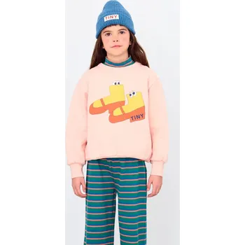 Chlapecká mikina Dětská bavlněná mikina Tinycottons WALK GRAPHIC SWEATSHIRT AW25.286 růžová 03X, vel. 116