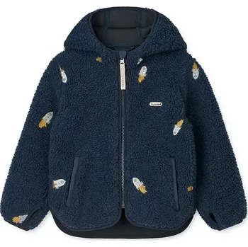 Chlapecká bunda Dětská bunda Liewood Mara Pile Jacket tmavomodrá barva, LW18920 LW18920.9BYA 59X, vel. 110