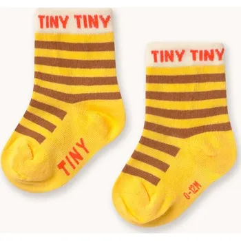 Dětské ponožky Tinycottons STRIPES SHORT HEIGHT SOCKS AW25.487 žlutá 18X, vel. 19/22