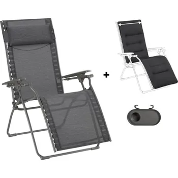 Křeslo Sada relaxační křeslo Lafuma EVOLUTION BatylineDUO šedá Obsidian a potah Becomfort šedá Dark Grey