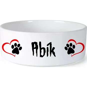 Miska pro psa Miska pro psa se jménem Abík (Keramická miska na krmivo pro psy)