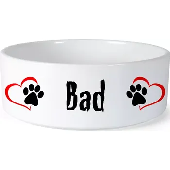 Miska pro psa Miska pro psa se jménem Bad (Keramická miska na krmivo pro psy)