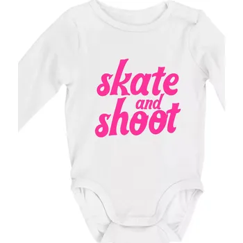 Biatlon skate and shoot růžová - Body kojenecké s dlouhým rukávem - Dlouhý r. 3-6 měs ( Bílá )