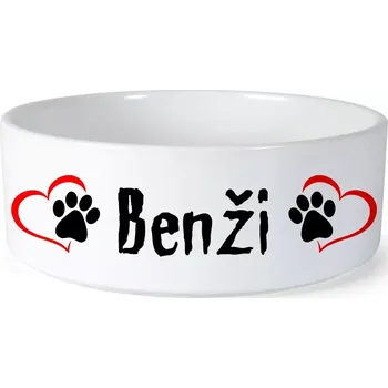 Miska pro psa Miska pro psa se jménem Benži (Keramická miska na krmivo pro psy)