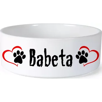 Miska pro psa Miska pro psa se jménem Babeta (Keramická miska na krmivo pro psy)
