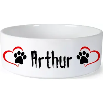 Miska pro psa Miska pro psa se jménem Arthur (Keramická miska na krmivo pro psy)