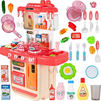 Dětská kuchyňka Majlo Toys Dětská kuchyňka se zvuky a párou Home Kitchen růžová