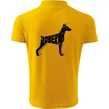Pánská košile Dobrmans - nápis v tělě - Polokošile pánská Pique Polo 203 - 3XL ( Žlutá )