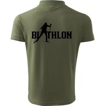 Pánská košile Biathlon nápis - Polokošile pánská Pique Polo 203 - 4XL ( Khaki )