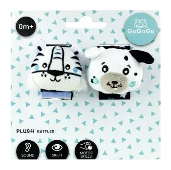 Hračka pro kojence Plyšové chrastítko na ruku Gagagu Tygr a Štěně